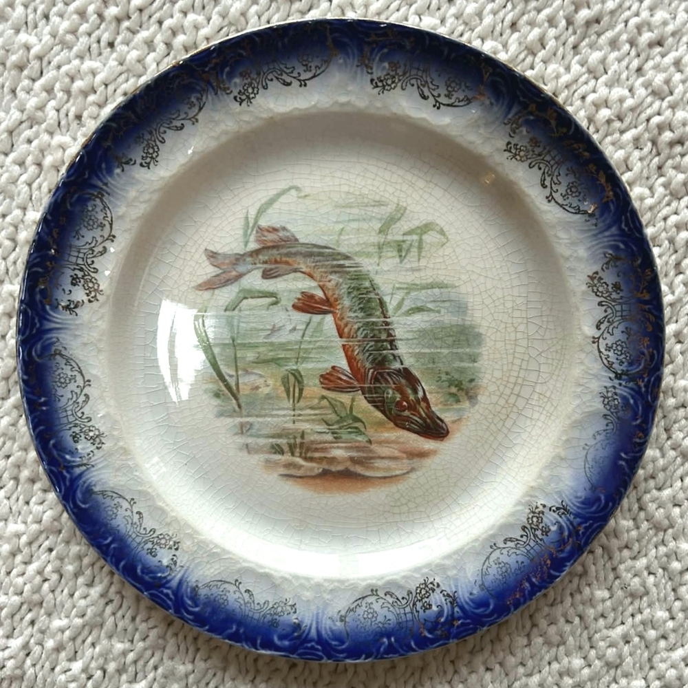 ANTIQUE Limoges Fish Plate